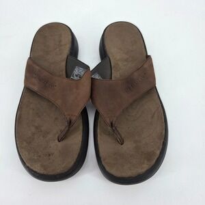 Merrell Sunfudge Mens Brown Leather Thong Sandals Flip Flops Size 12 Beach Swim
